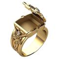 【Unbeatable Prices】 Men Fashion Irregular Concave Convex Openable Lid Ring Creative Jewelry Gift. 