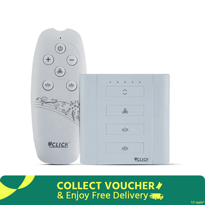 Click Remote Control Switch - 1 Fan with Regulator and 2 Light