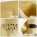 Resealable Kraft Paper Zipper Bags for Nuts Coffee Bean Snacks Tea Gift Transparent Window Waterproof Heat Seal Food Storage Bag.