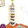 Shoes Storage Stand Simple Modern 7 Tiers Single Shoe Rack Organizer Multi-Shoe Rack Shoe box Storage Shelf Color-White-Black-Walnut. 