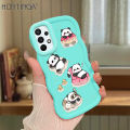 Hontinga for Samsung A53 5G Back Cover Cute Panda Pattern Luxury Phone Cover Soft Silicone Macaron Wave Mobile Case.