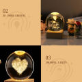 GC 3D Galaxy Crystal Ball Lamp, 2.4 Inch Crystal Ball Night Light With Wooden Base, 3D Engraving Holographic Lamp For Home Desktop Decoration. 