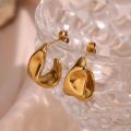 E.B.belle Abstract Geometric Trapezoid Shape Creole Stainless Steel Earrings For Woman Unusual Earrings Women's Ear Creoles. 