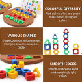 Children Puzzles Geometric Shape Quick Matching Board, Color & Shapes Puzzles Learning Games Toy for Kids Boys Girls. 