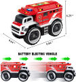 DIY Electric Fire Truck for kids with Flashing Lights & Siren Sounds & Electric Drill. 
