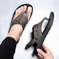 Casual flip-flops men's summer non-slip outdoor dual-use wear sandals microfiber splint slippers sandals men. 