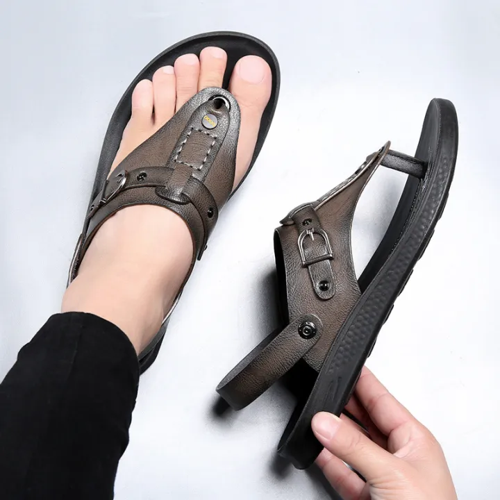 Casual%20flip-flops%20men's%20summer%20non-slip%20outdoor%20dual-use%20wear%20sandals%20microfiber%20splint%20slippers%20sandals%20men%20-%20Image%202