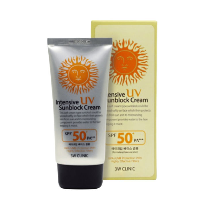 3W Clinic Intensive UV Sunblock Cream SPF50+ PA+++ 70ml by Laiba Skin Care and Cosmetics Wholesale
