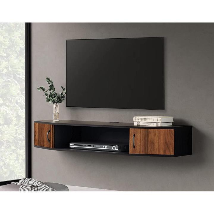 Modern Cabinet System Wall Mounted Media Console Floating TV Shelf TV Stand for Xbox One/PS4/Cable Box/DVD Players/Game Console
