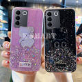 For VIVO V27 V27E Case Shiny Ring Cases Glitter Soft Transparent Hello Kitty Casing for VIVO V27E V27 Back Cover Stars Moon Girls. 