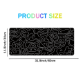Desk Mat,Topographic Contour Extended Big Mouse Pad Computer Keyboard Mouse Mat with Non-Slip Base (31.5x11.8 In) D Durable Easy to Use. 