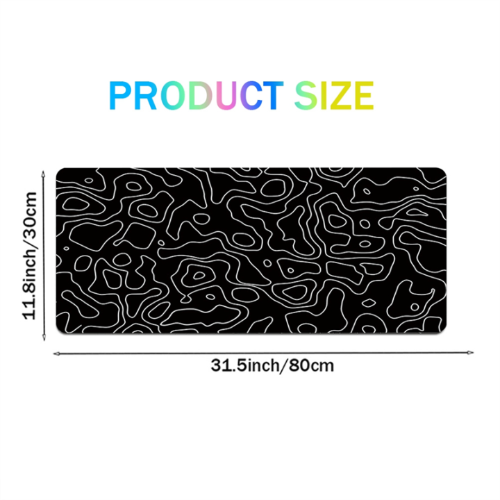Desk%20Mat,Topographic%20Contour%20Extended%20Big%20Mouse%20Pad%20Computer%20Keyboard%20Mouse%20Mat%20with%20Non-Slip%20Base%20(31.5x11.8%20In)%20D%20Durable%20Easy%20to%20Use%20-%20Image%202