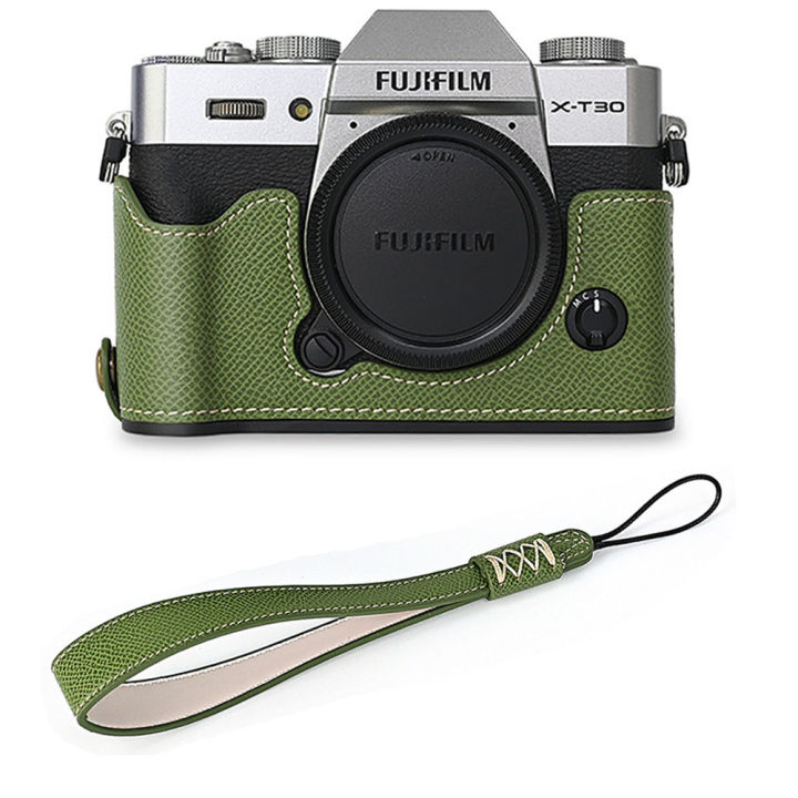 Palm%20Print%20PU%20Leather%20Camera%20Half%20Body%20Case%20for%20Fujifilm%20XT30%20Fuji%20X-T30%20XT30II%20XT20%20XT10%20Battery%20Opening%20Bottom%20Cover%20-%20Image%207