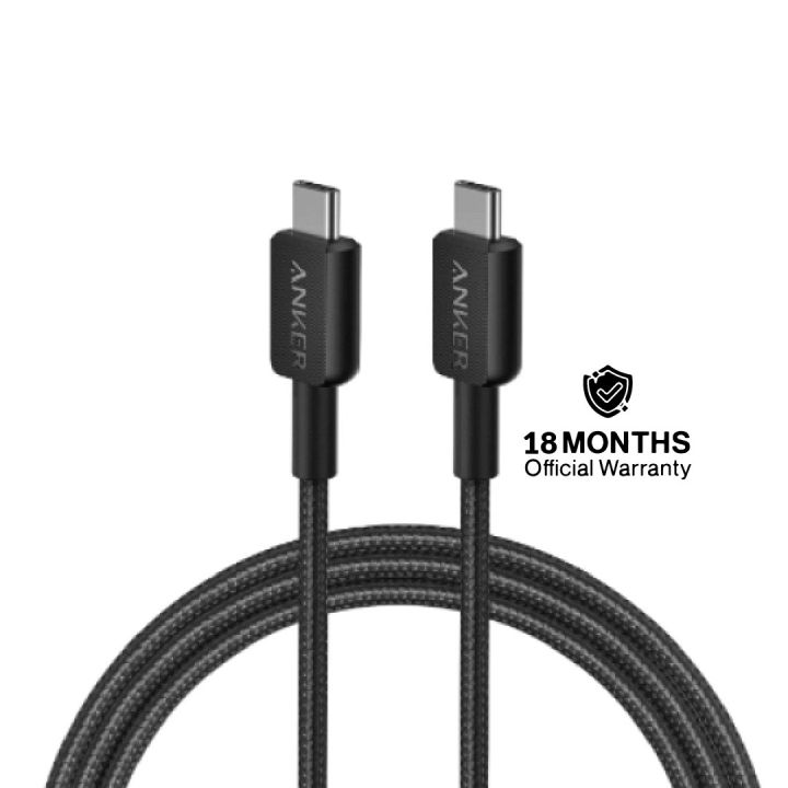 Anker 322 USB-C to USB-C Cable (3ft) Black