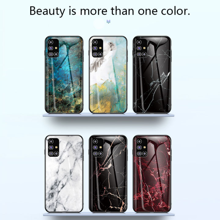 Biruiqu%20For%20Samsung%20Galaxy%20M31s%20Shockproof%20Fashion%20Marble%20Tempered%20Glass%20Back%20Case%20Cover%20-%20Image%209