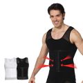 Mens Compression Shirt Slimming Body Shaper Vest Sleeveless Undershirt Tank Top Tummy Control Shapewear for Men Adjustable Hook. 