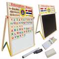 Writing Board Multipurpose Double-Sided Magnetic Wooden Writing Drawing Board. 