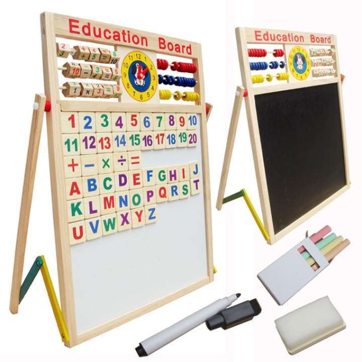 Writing%20Board%20Multipurpose%20Double-Sided%20Magnetic%20Wooden%20Writing%20Drawing%20Board%20-%20Image%202