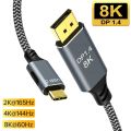 USB C to DisplayPort 165Hz Cable 8K Thunderbolt4 to Display port For MacBook Pro M1 Samsung HuaweiUSB C to DP1.4 240Hz Cable.