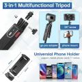 ULANZI MA09 Extendable Phone Tripod, 71" Selfie Stick Phone Vlog Tripod Stand Quadrapod with All in 1 Phone Clip, Travel Tripod Phone Holder with Rechargeable Remote. 