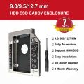 Universal Second Hard Disk Drive CADDY 12.7 mm / 9.5 mm for your laptop DVD. 