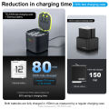 TELESIN Endurence Battery For GoPro Hero 12 11 10 9 1750 mAh Battery 3 Slots TF Card Battery Storage Charger Box For Gopro 12.
