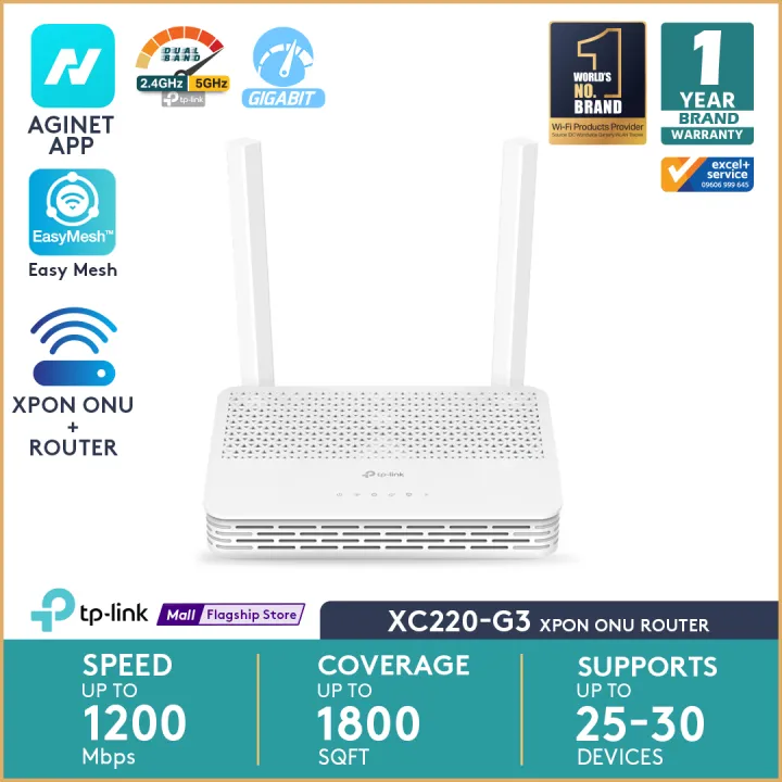 TP-Link%20XC220-G3%20AC1200%20Wireless%20XPON%20ONU%20Router%20Up%20to%201.2Gbps%20Wi-Fi%20Speed,%20300Mbps%202.4GHz,%20867Mbps%205GHz%20%20Dual%20Band%20Gigabit%20with%20EasyMesh%20-%20Image%202