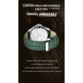 NAVIFORCE NF8023 Green PU Leather Analog Watch For Men - Silver & Green. 