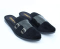 New Fashionable Velvet Half Shoe For Men Black.