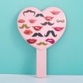 Eyelash Extension Handheld Makeup Mirror Heart Shape Makeup Vanity Mirror with Handle Hand Mirror SPA Salon Compact Mirrors. 