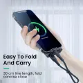 CASIFY X1 3A Type C Cable Super Fast Charging Flat Cable Short USB Type C Cable Black 30CM. 
