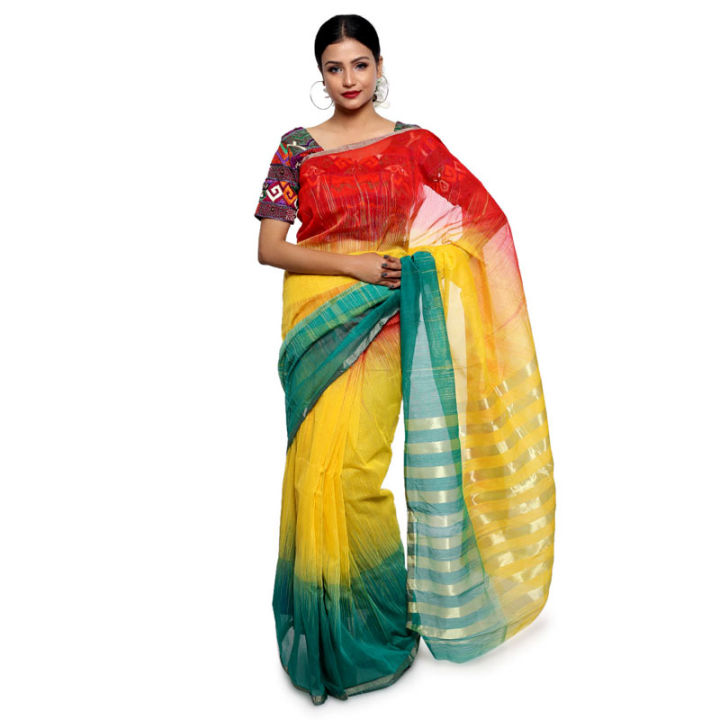 Half%20Silk%20Jamdani%20Saree%20Without%20Blouse%20Piece.%20-%20Image%202