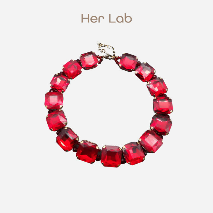 Her%20Lab%20Jewelry%20%7CA%20Square%20Red%20Cubic%20Zirconia%20Beads%207%20Inch%20-%20Image%208