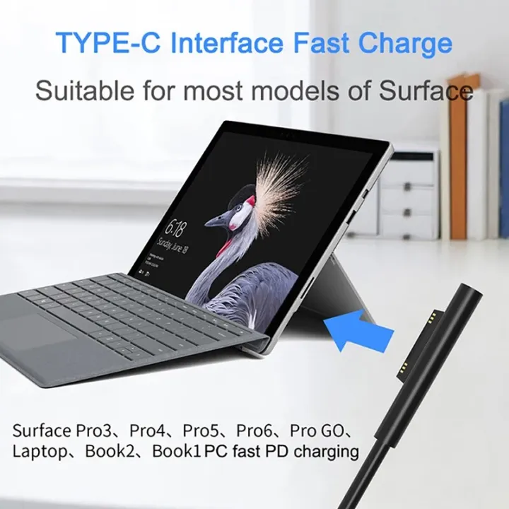 USB%20Type%20C%20to%20Microsoft%20Surface%20Charger%20PD%20Magnetic%20Power%20Supply%20Fast%20Charging%20Kabel%20for%20Microsoft%20Surface%20Pro%207/6/5/4/3%20Book%202%20-%20Image%204