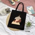 【Good-Love Store】（NEW）Aesthetic Art Canvas Tote Bag Pic Print Storage Bags Black Bags. 