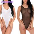 Amamia Women One-piece Bikini See-through Underwear Bodysuit Swimwear Swimsuit. 