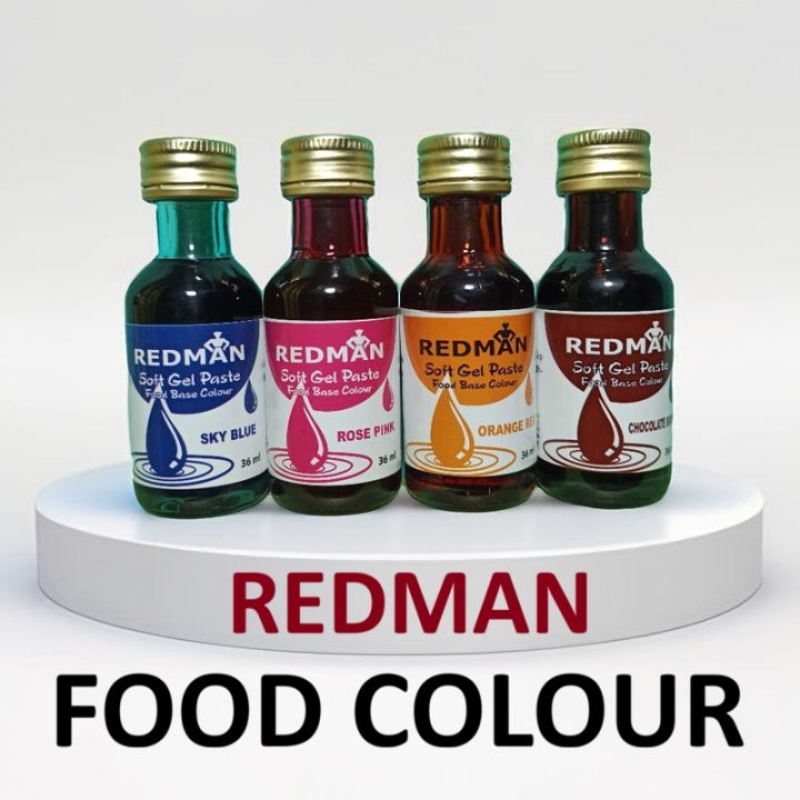 Redman Color REDMAN ( 4 Pcs ) Soft Gel Paste Base Food Color Combo RASPBERRY RED ...