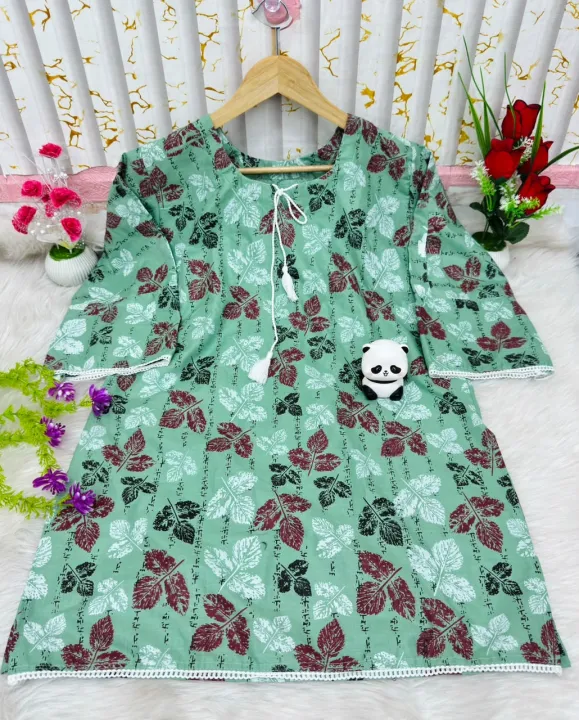 Cotton%201%20Piece%20Kurti%20Kameez%20Dress%20for%20Women%20Trendy%20Stylish%20Comfortable%20Daily%20Wear%20Fabric%20-%20Image%209