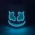 Halloween Light Up Mask Full Face LED Neon Marshmallow Mask Headgear Luminous DJ Music Festival Props Cosplay Rave Party Mask. 