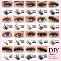YUANZHIJIE Segment Eyelashes Individual Lash Clusters Kit Manga Fluffy Wispy Anime Lashes with Tweezer and Eyelash Glue. 
