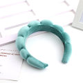 【In-demand】 Solid Color Cloud Sponge Headband Washing Makeup Shower Skincare Hair Band WEIRUI. 