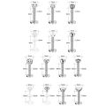 12~16Pcs/Lot Stainless Steel Lip Labret Piercing Studs Set Lengua Monroe Barbell Lip Ring Tragus Cartilage Conch Ear Piercing.