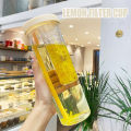 700ML Cute Clear Plastic Water Bottle For Girls With Straw Tea Strainer Summer Large Capacity Bubble Juice Drink Cup Bottles. 