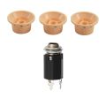 Cream Dark Blue Font 1 Volume & 2 Tone Guitar Control Knobs for Fender Strat & 1Pc Black Guitar Endpin Jack 6.35 Input.