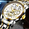 Fashionable Business Men's Watch With Hollow Design, Calendar Waterproof Durable Wrist Watch. 