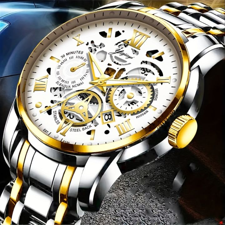 Fashionable%20Business%20Men's%20Watch%20With%20Hollow%20Design,%20Calendar%20Waterproof%20Durable%20Wrist%20Watch%20-%20Image%203