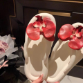 【sought-after】 Comfortable Phalaenopsis Flower Women Herringbone Slippers INS Style Anti-slip Summer Beach Shoes EVA Outdoor Indoor Slide Sandals Women. 