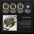OLEVS Men's Watch Waterproof Diamond set Dial Chronograph Luminous Calendar Stainless Steel Strap with Gift Box 2889.