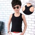 2-11Y Kids Baby Boys Vests T-shirts Children Summer Vest Top Ou2023tfit Kid Boy Girl Solid Tops Clothes Cotton Tees Black Playsuits.