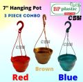 BP Plastic 7 inch Round hanging Planter tob Gardening pots Planter Tubs, Flower pots for grill hanging.